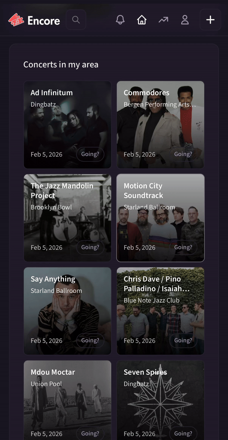 Discover concerts near you